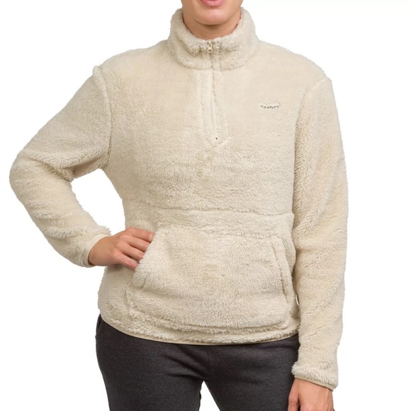 REEBOK Mock Neck 1/4 Zip Sherpa Sweatshirt. Size Large - Picture 1 of 9